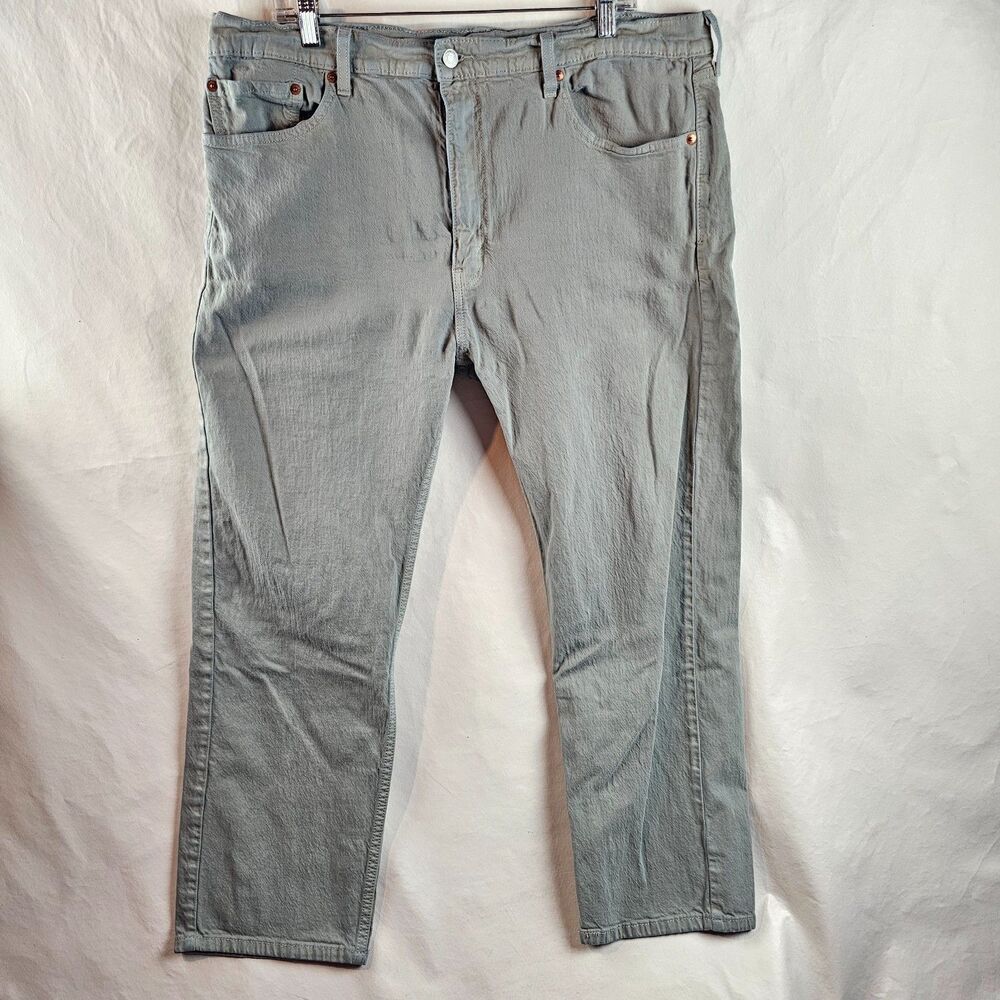 Levis 505 Jeans Mens 40x29 Beige Straight Leg Stretch Denim Pants Casual Classic